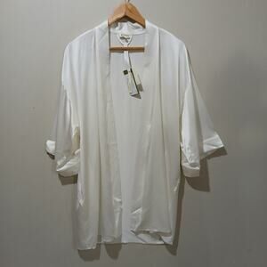 LILYSILK Robe Womens XS Natural White 22MM Silk Classic Short Kimono Style NWT